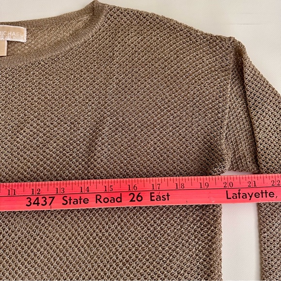 Michael Kors metallic gold open weave sweater size S - Picture 6 of 9